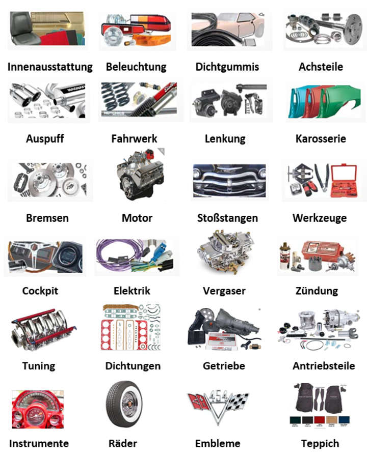 Wir führen sämtliche Fahrzeugteile für ihren Oldtimer